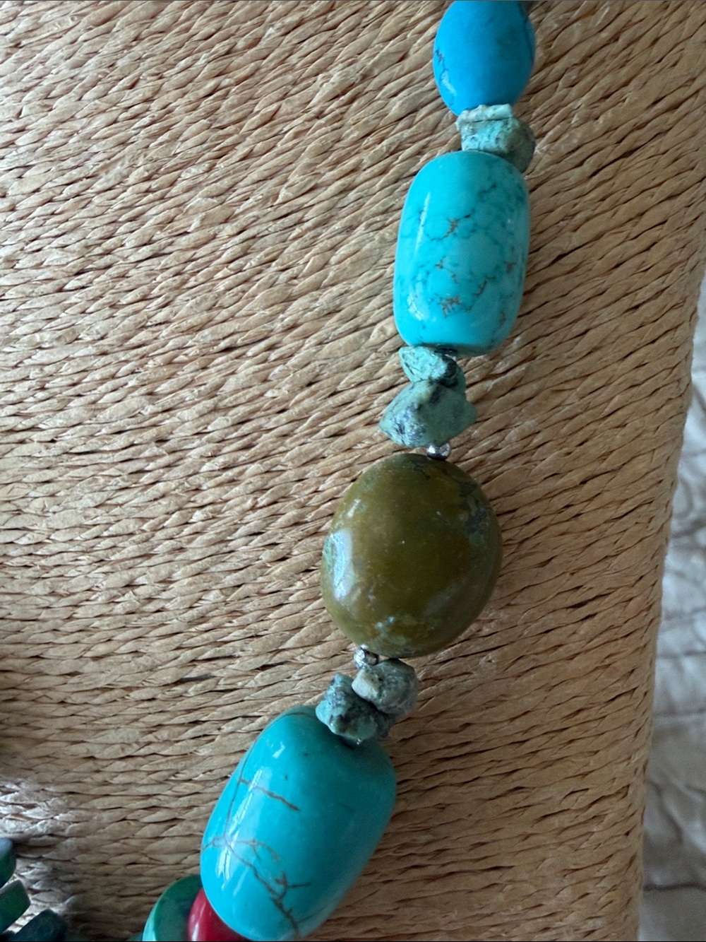Exquisite turquoise and garnet sterling silver butterfly pendant with turquoise - Picture 9 of 16